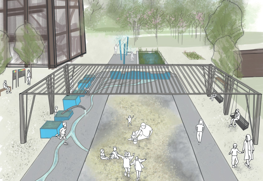 Wasser Marsch am Windenergieturm